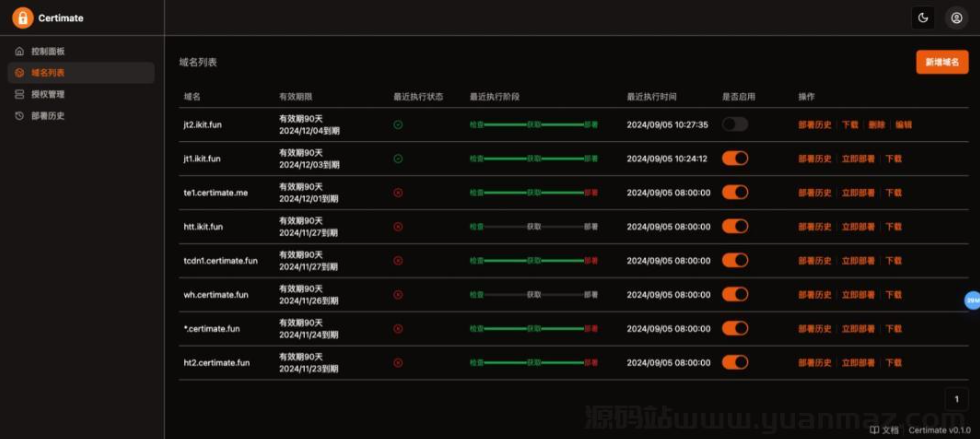图片[3]-SSL证书管理系统工具网站源码，自动申请、部署SSL证书，并在证书即将过期时自动续期-逍遥资源网